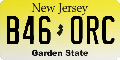 NJ license plate B46ORC