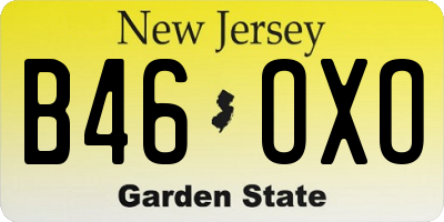 NJ license plate B46OXO