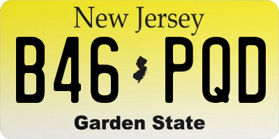 NJ license plate B46PQD