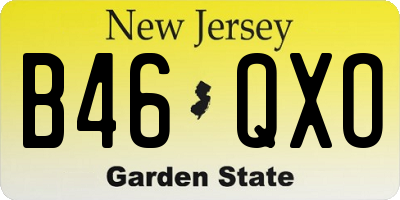NJ license plate B46QXO