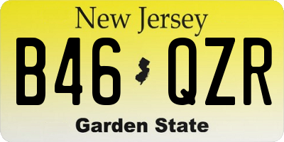 NJ license plate B46QZR