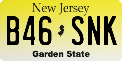 NJ license plate B46SNK