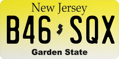 NJ license plate B46SQX