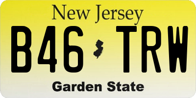 NJ license plate B46TRW