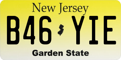 NJ license plate B46YIE