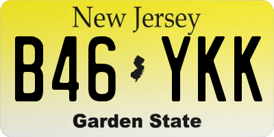 NJ license plate B46YKK