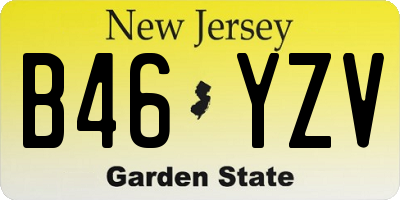 NJ license plate B46YZV