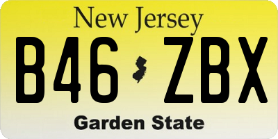 NJ license plate B46ZBX