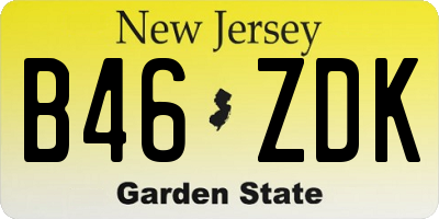 NJ license plate B46ZDK