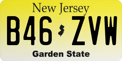 NJ license plate B46ZVW