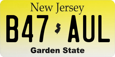NJ license plate B47AUL