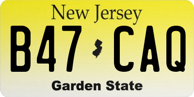NJ license plate B47CAQ