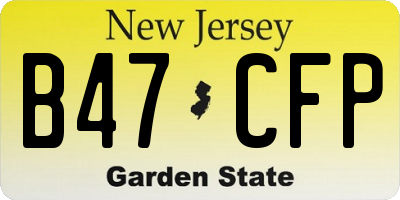 NJ license plate B47CFP