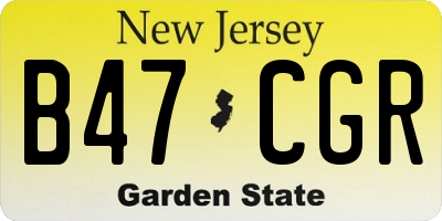 NJ license plate B47CGR