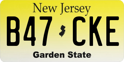 NJ license plate B47CKE