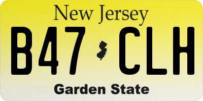 NJ license plate B47CLH