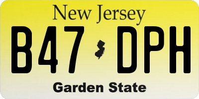 NJ license plate B47DPH