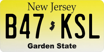 NJ license plate B47KSL