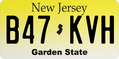 NJ license plate B47KVH