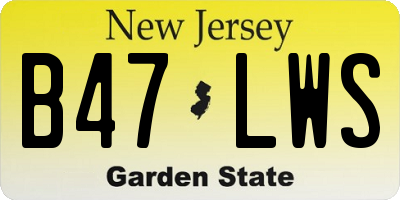 NJ license plate B47LWS