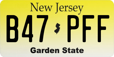 NJ license plate B47PFF