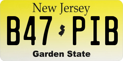 NJ license plate B47PIB