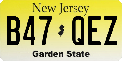 NJ license plate B47QEZ