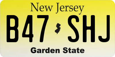 NJ license plate B47SHJ