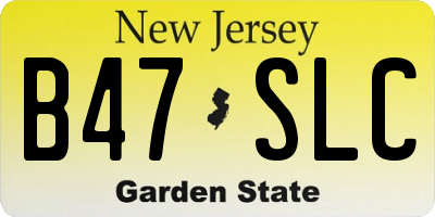NJ license plate B47SLC