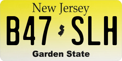 NJ license plate B47SLH