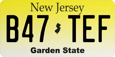 NJ license plate B47TEF