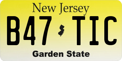 NJ license plate B47TIC