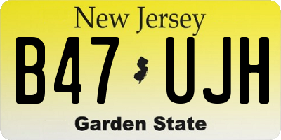 NJ license plate B47UJH