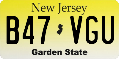 NJ license plate B47VGU