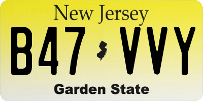 NJ license plate B47VVY