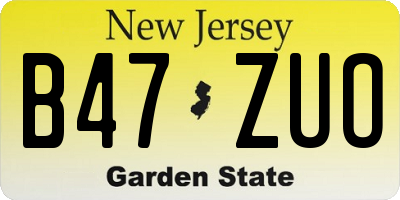 NJ license plate B47ZUO