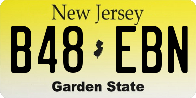 NJ license plate B48EBN