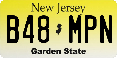 NJ license plate B48MPN