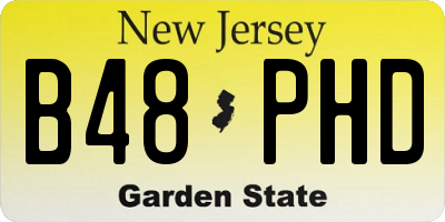 NJ license plate B48PHD