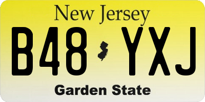 NJ license plate B48YXJ