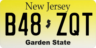 NJ license plate B48ZQT