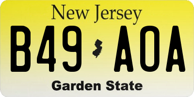 NJ license plate B49AOA
