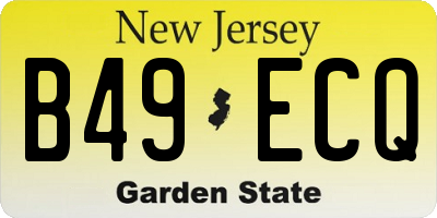 NJ license plate B49ECQ