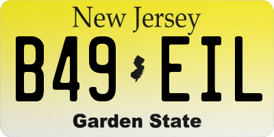 NJ license plate B49EIL