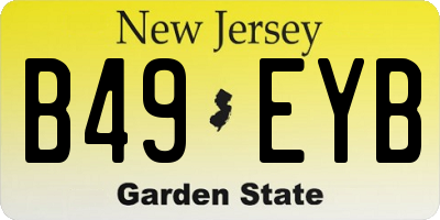 NJ license plate B49EYB
