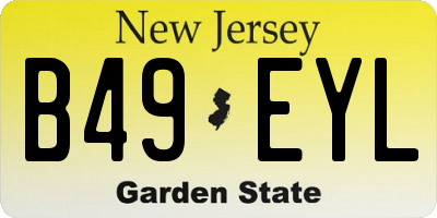 NJ license plate B49EYL