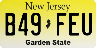 NJ license plate B49FEU