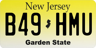 NJ license plate B49HMU
