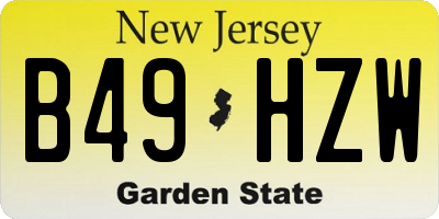 NJ license plate B49HZW