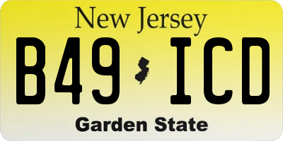 NJ license plate B49ICD